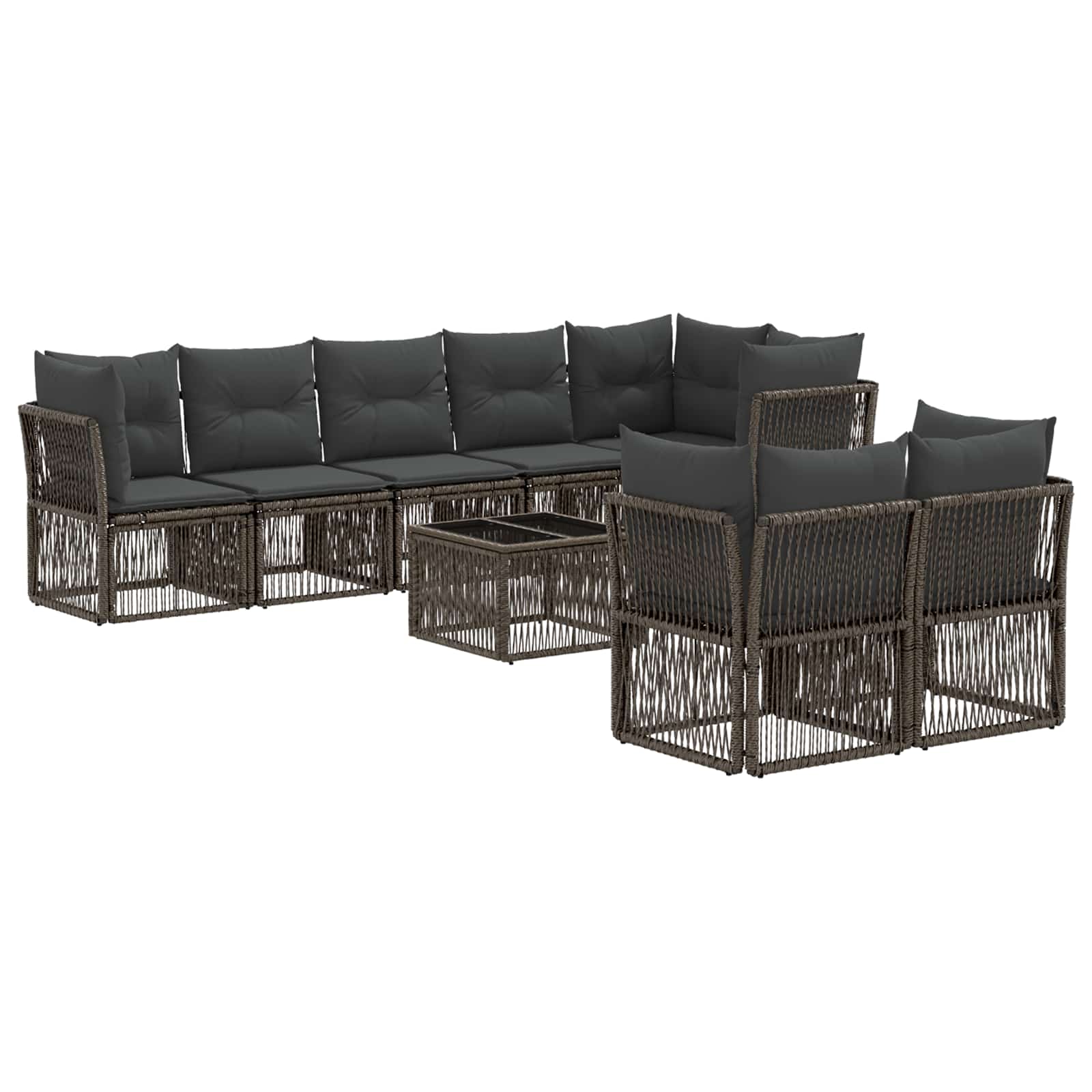 Conjunto de sofás de jardín 9 pcs Beige ratán sintético