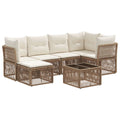 Conjunto de sofás de jardín 7 pcs Beige ratán sintético