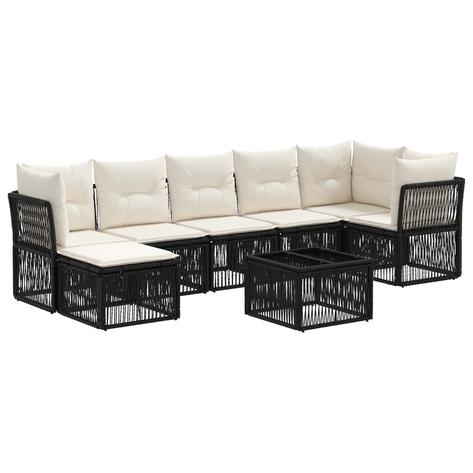 Conjunto de sofás de jardín 8 pcs Beige ratán sintético