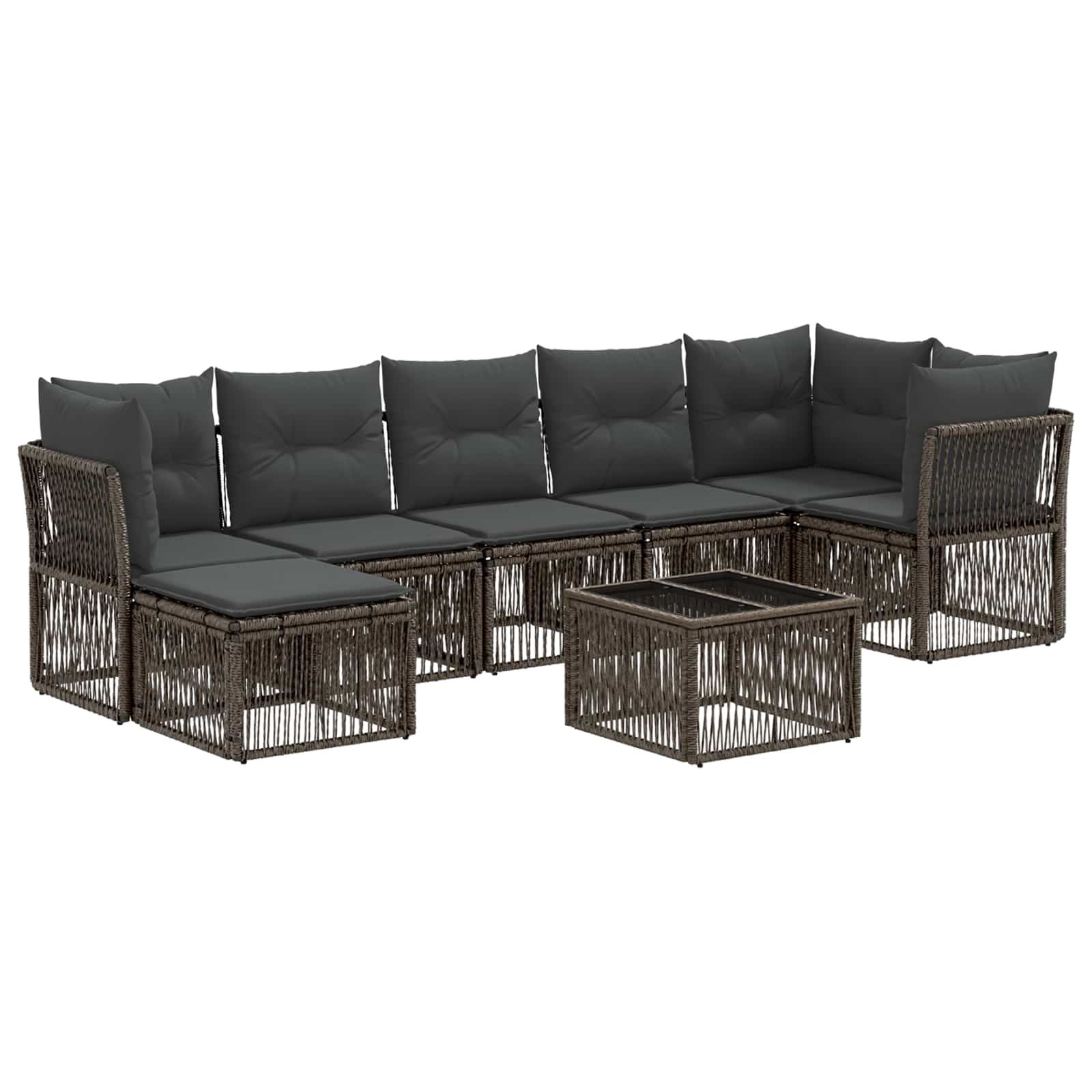 Conjunto de sofás de jardín 8 pcs Beige ratán sintético
