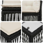 Conjunto de sofás de jardín 8 pcs Negro ratán sintético