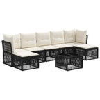Conjunto de sofás de jardín 8 pcs Negro ratán sintético