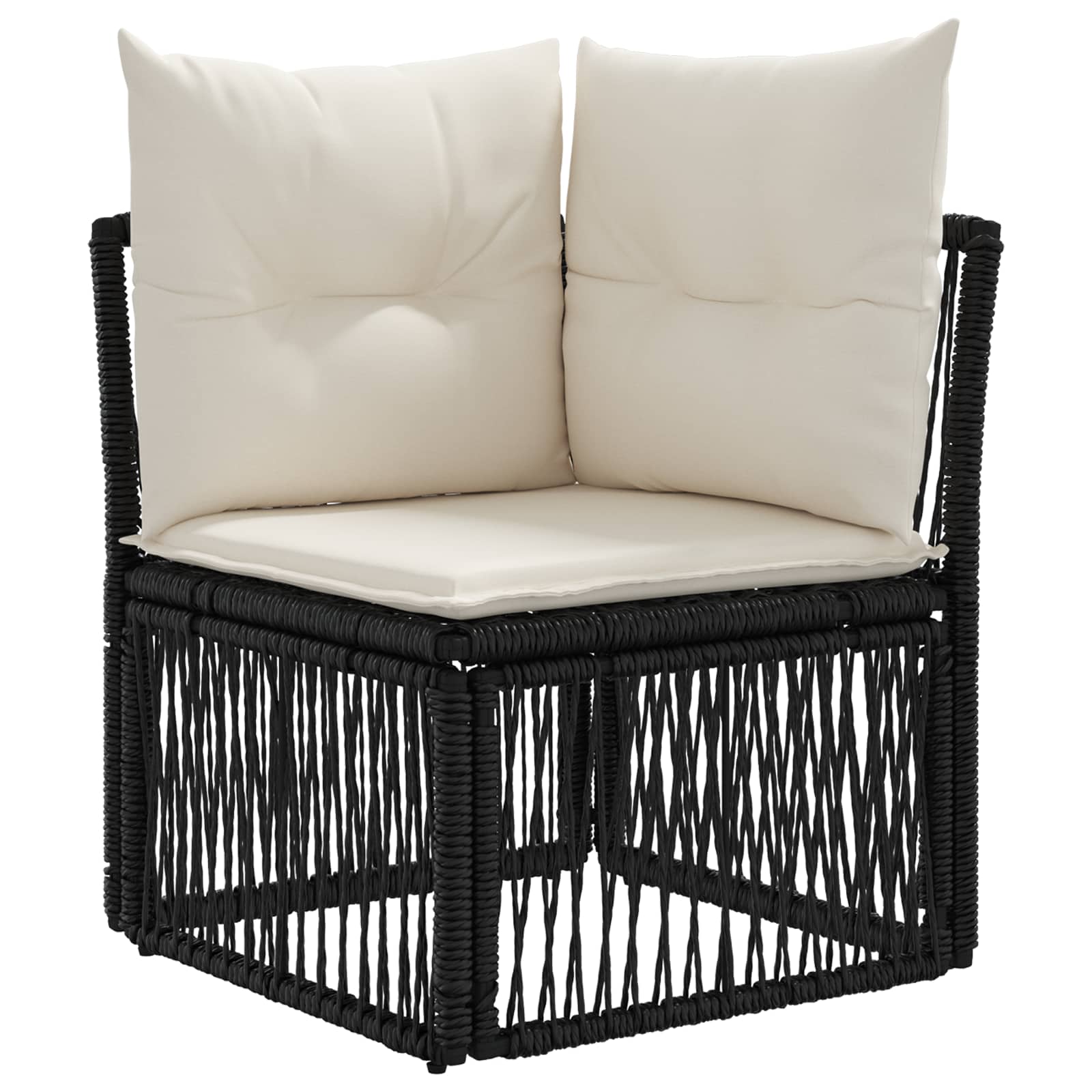 Conjunto de sofás de jardín 8 pcs Negro ratán sintético