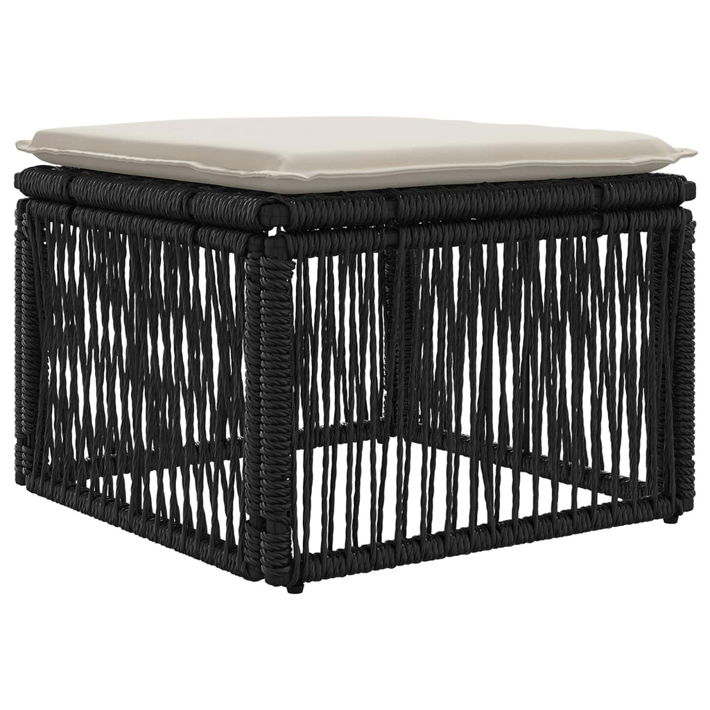 Conjunto de sofás de jardín 8 pcs Negro ratán sintético
