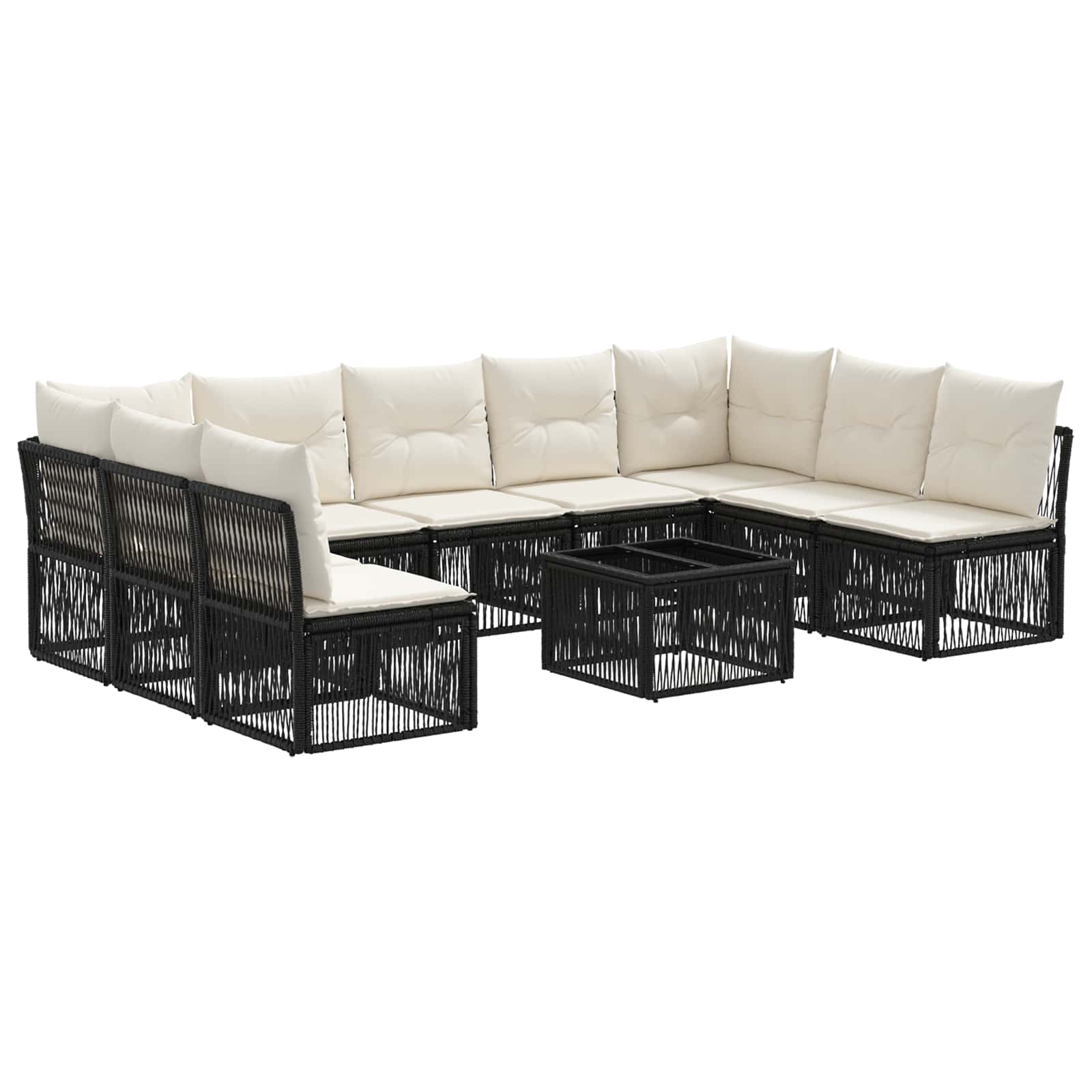 Conjunto de sofás de jardín 10 pcs Beige ratán sintético