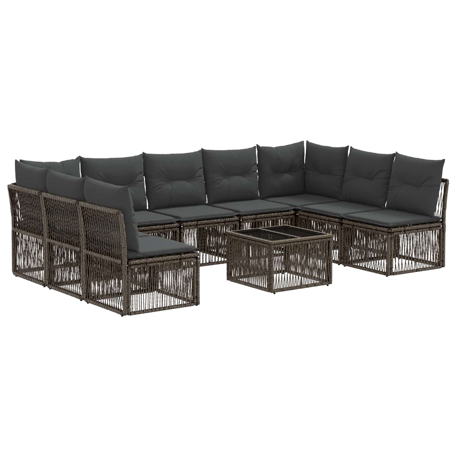 Conjunto de sofás de jardín 10 pcs Beige ratán sintético