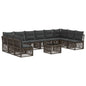 Conjunto de sofás de jardim 11 pcs Bege vime sintético