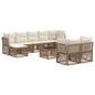 Conjunto de sofás de jardín 10 pcs Beige ratán sintético