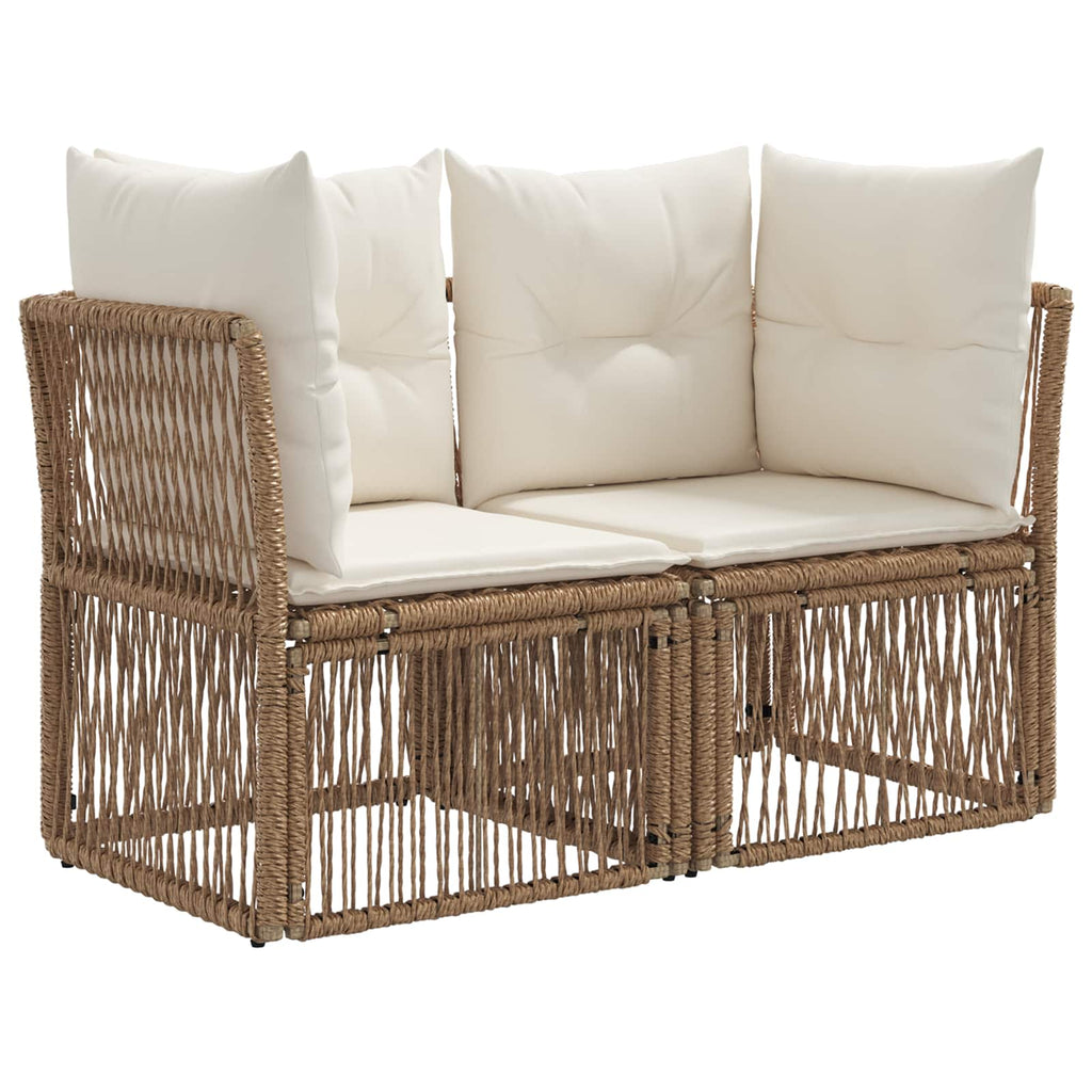 Conjunto de sofás de jardín 11 pcs Beige ratán sintético