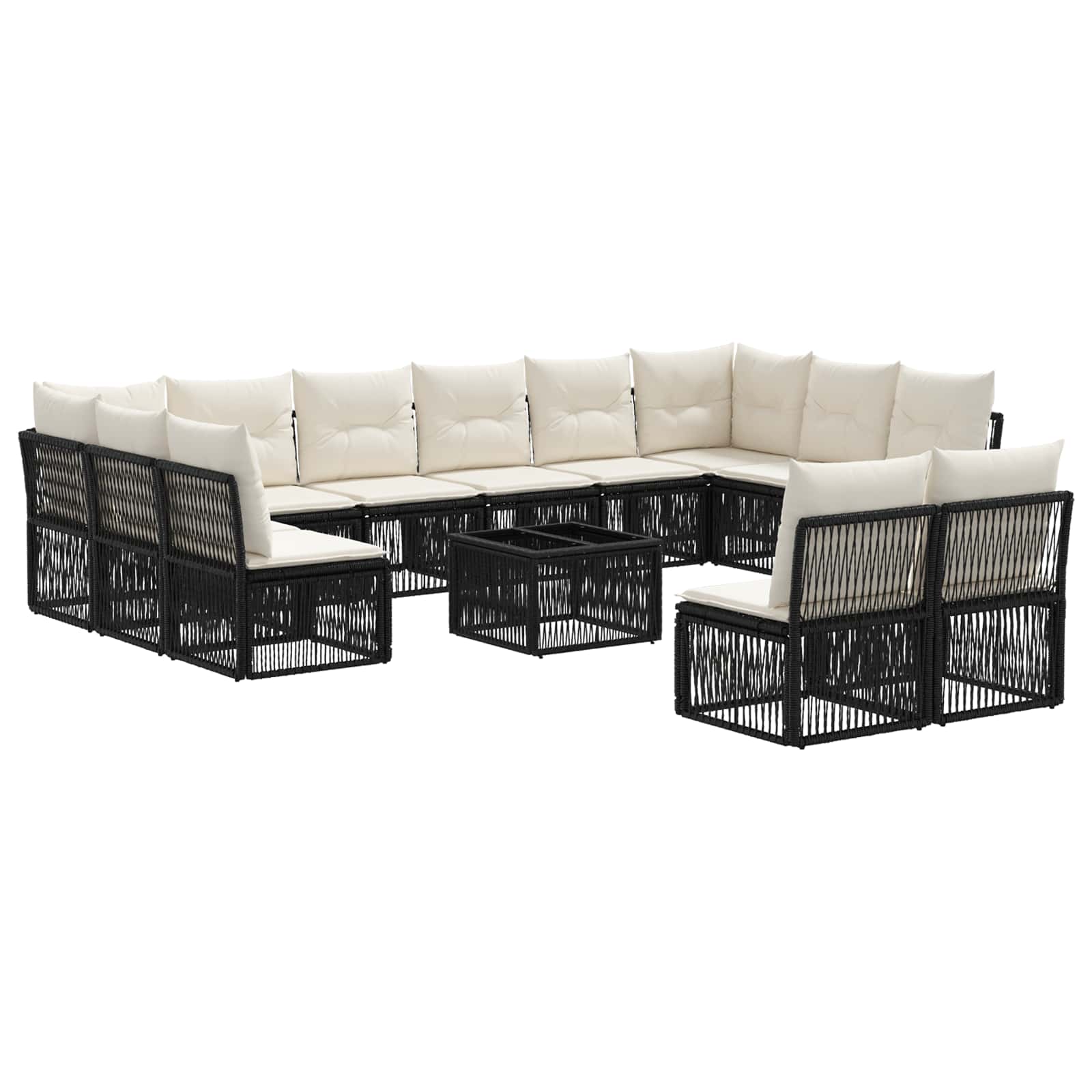 13-piece garden sofa set Beige synthetic rattan