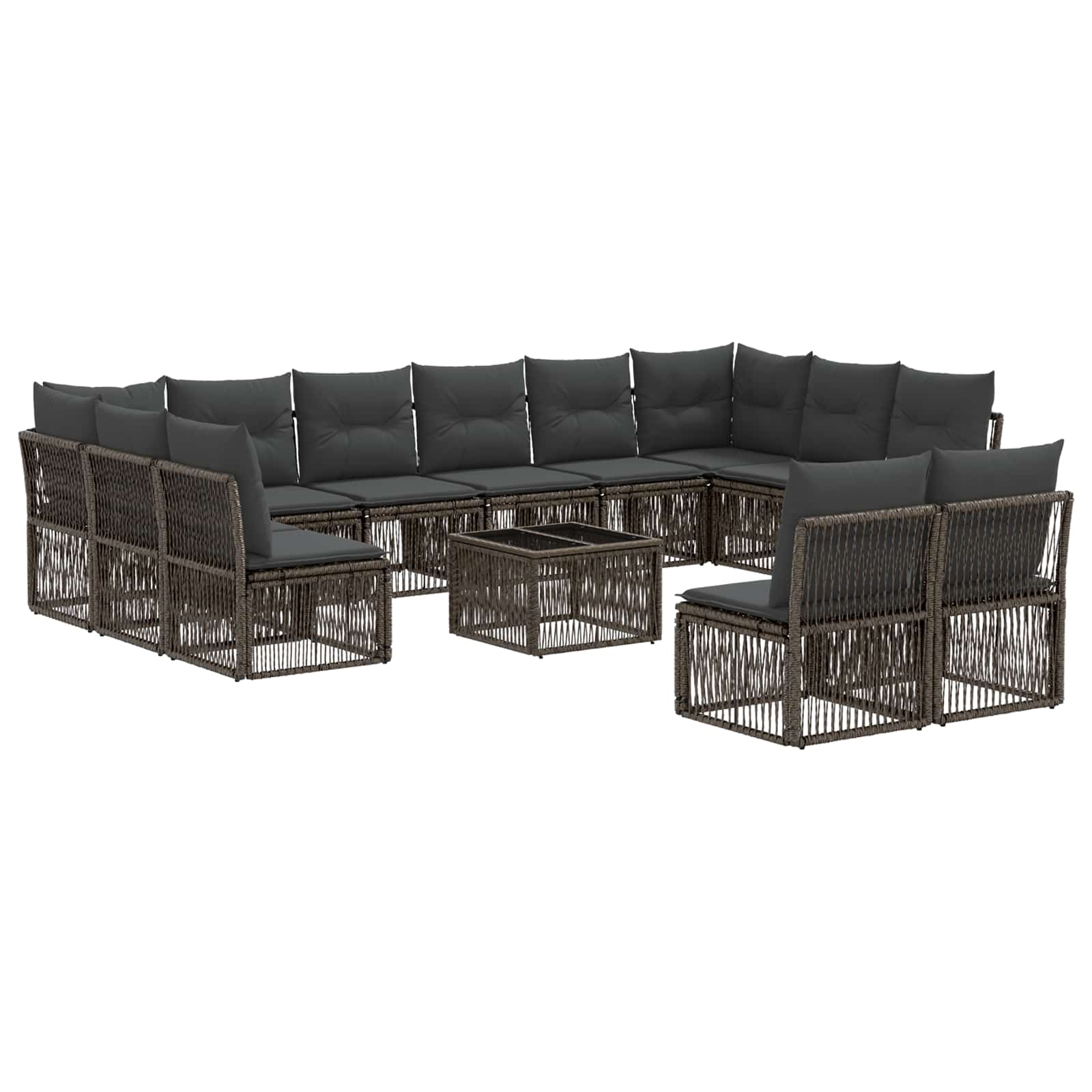 13-piece garden sofa set Beige synthetic rattan