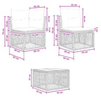 Conjunto de sofás de jardín 13 pcs Beige ratán sintético