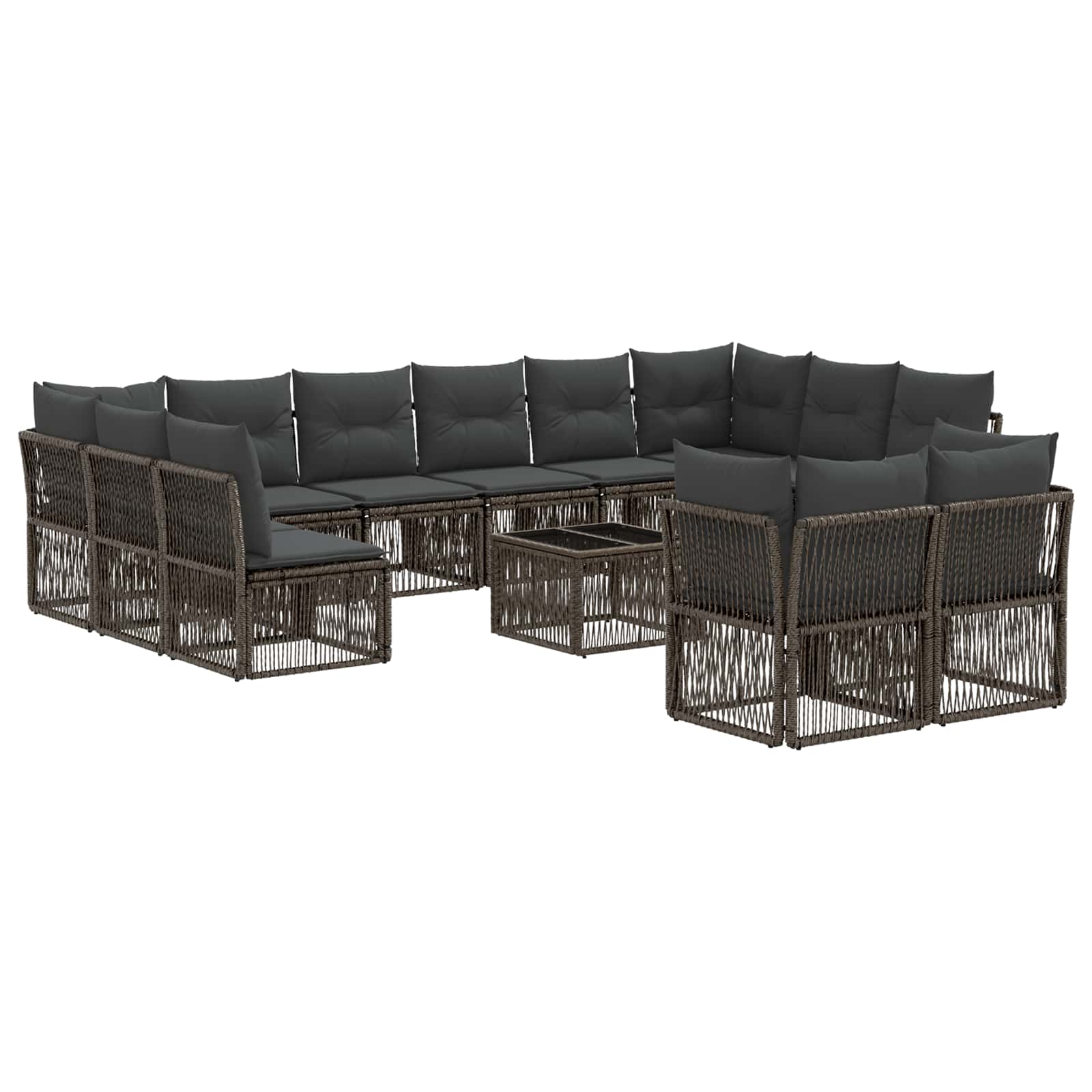 Conjunto de sofás de jardín 13 pcs Beige ratán sintético