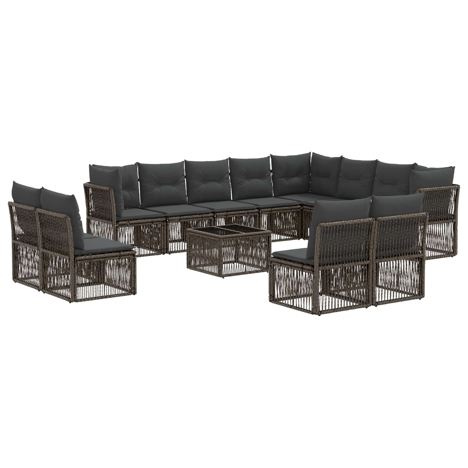 Conjunto de sofás de jardín 13 pcs Beige ratán sintético