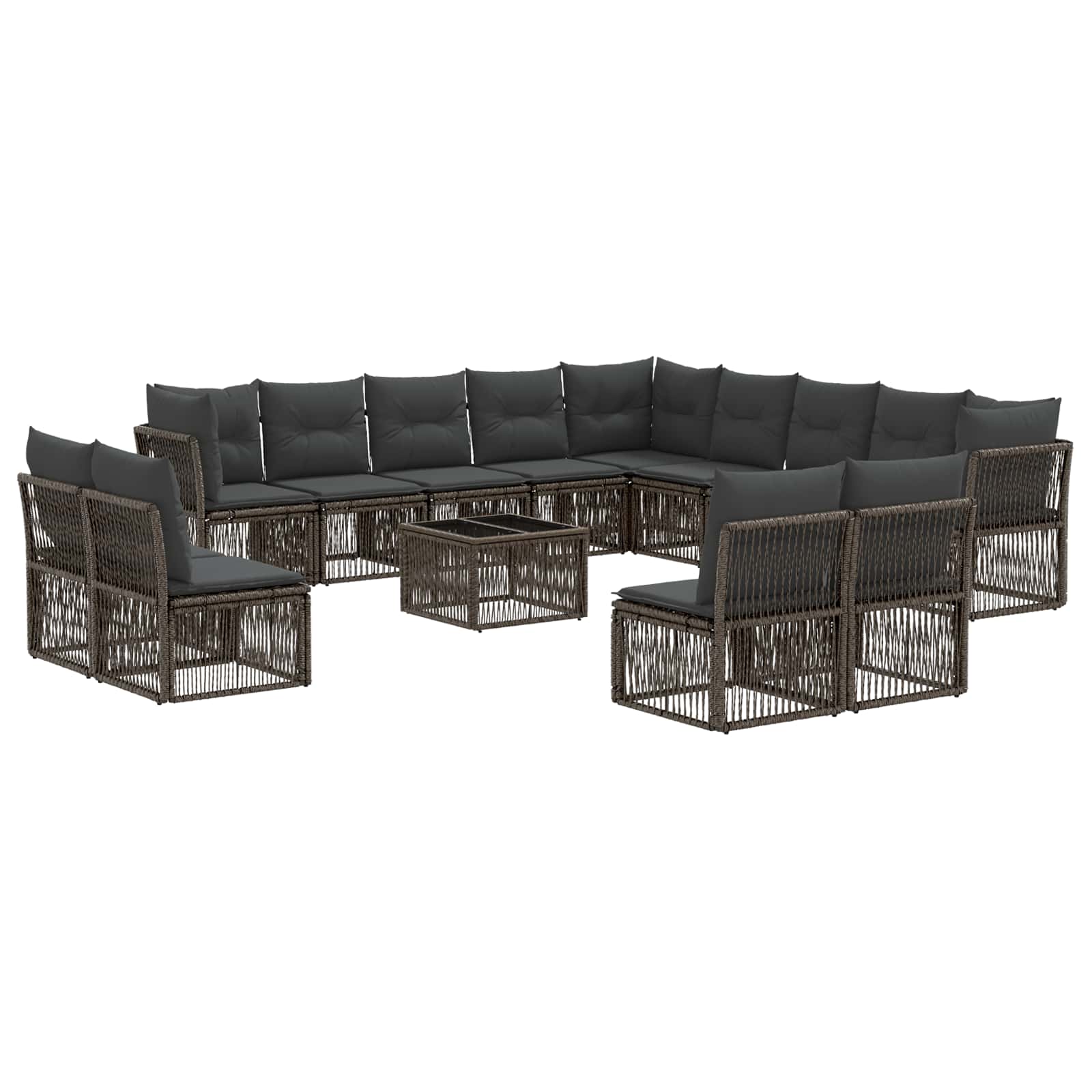 Conjunto de sofás de jardín 14 pcs Beige ratán sintético