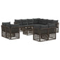 Conjunto de sofás de jardín 12 pcs Beige ratán sintético