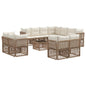 Conjunto de sofás de jardín 12 pcs Beige ratán sintético