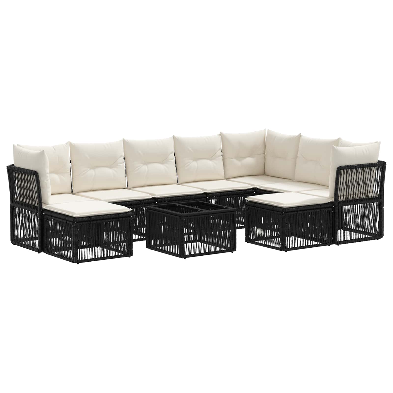 Conjunto de sofás de jardín 10 pcs Beige ratán sintético
