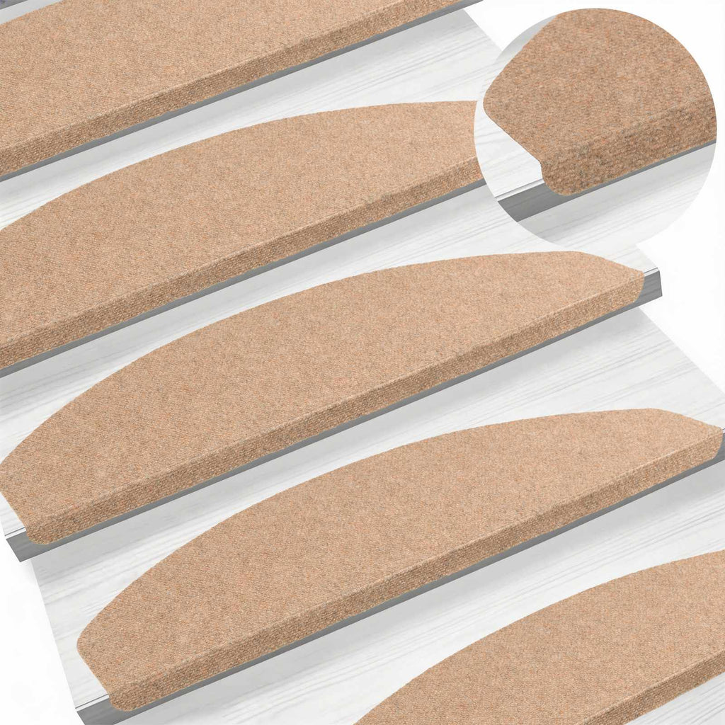 Alfombras autoadhesivas para escaleras 15 pcs Beige