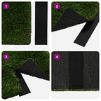 Cinta de césped artificial autoadhesiva Negro 10 x 0,05 cm