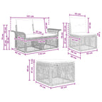 Conjunto de sofás de jardín 5 pcs Beige ratán sintético