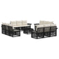 Conjunto de sofás de jardín 13 pcs Beige ratán sintético