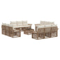 Conjunto de sofás de jardín 13 pcs Beige ratán sintético