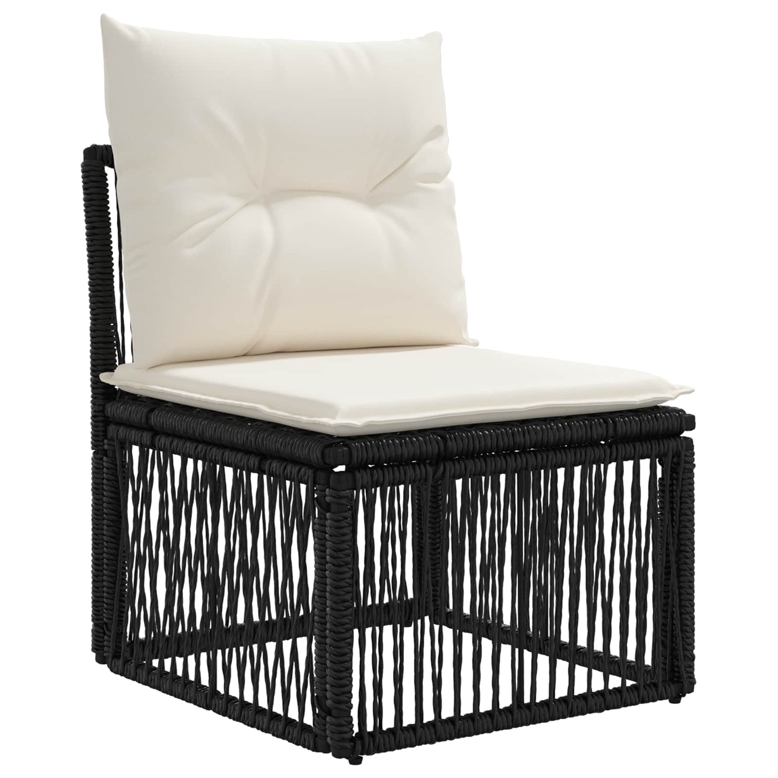 Conjunto de sofás de jardín 9 pcs Negro ratán sintético