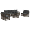 Conjunto de sofás de jardín 9 pcs Gris ratán sintético