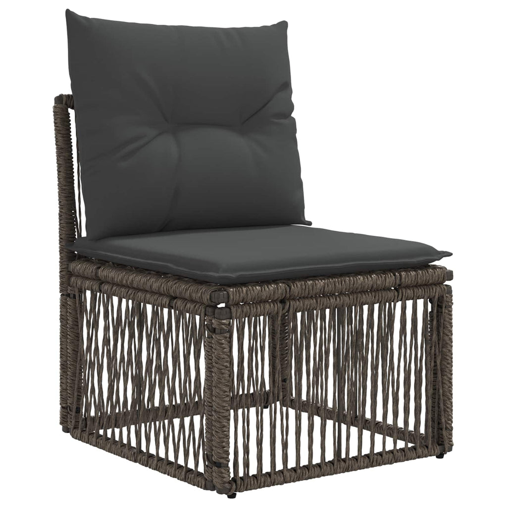 Conjunto de sofás de jardín 9 pcs Gris ratán sintético