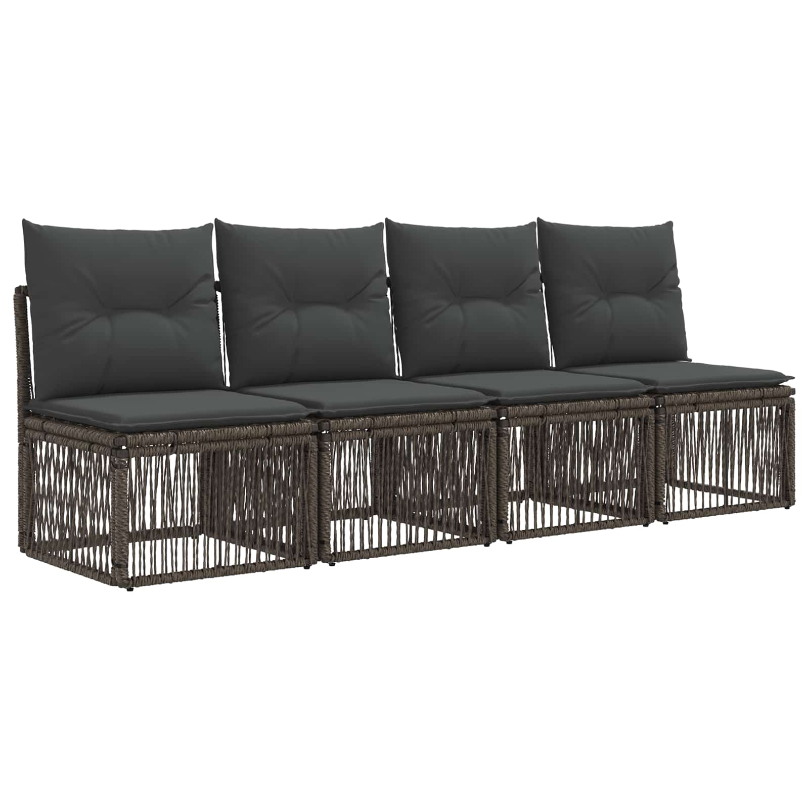 Conjunto de sofás de jardín 9 pcs Gris ratán sintético