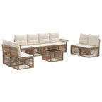 Conjunto de sofás de jardín 9 pcs Beige ratán sintético