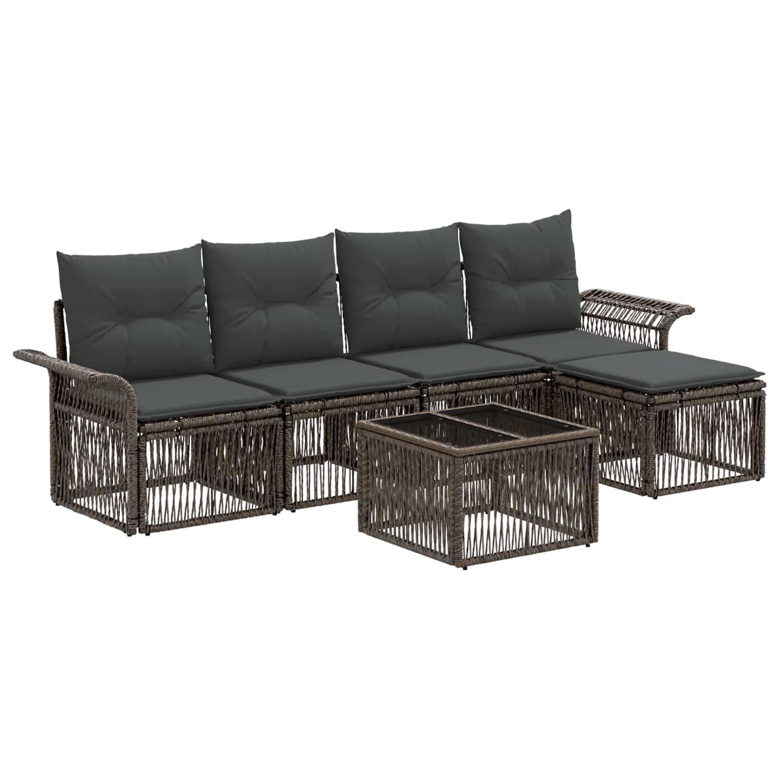 Conjunto de sofás de jardín 6 pcs Beige ratán sintético