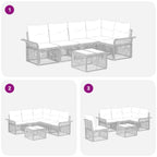 Conjunto de sofás de jardín 6 pcs Beige ratán sintético