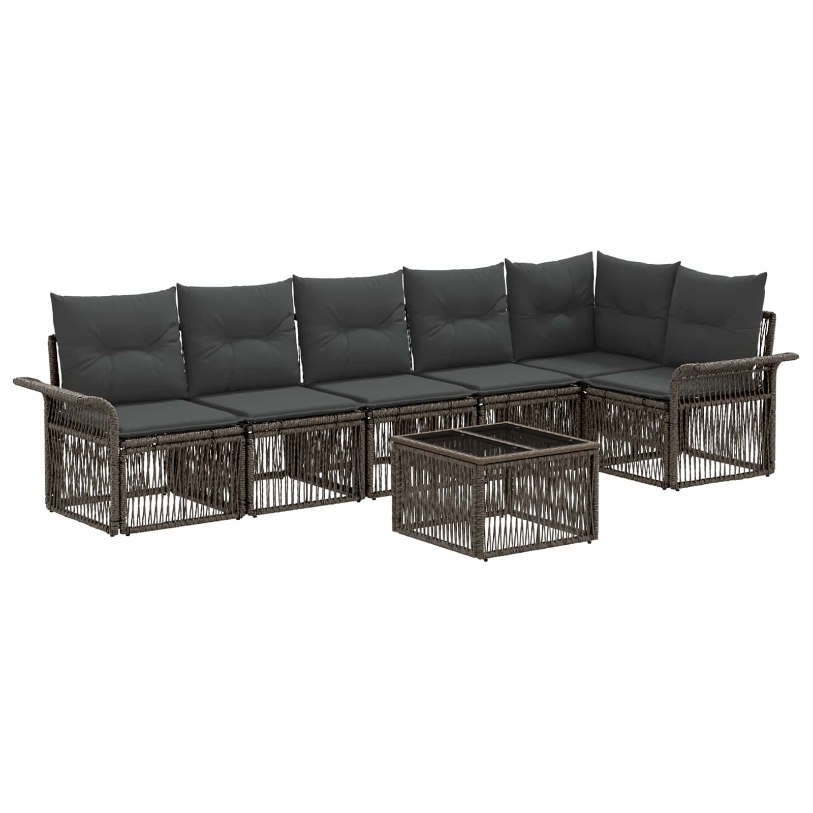 Conjunto de sofás de jardín 7 pcs Beige ratán sintético