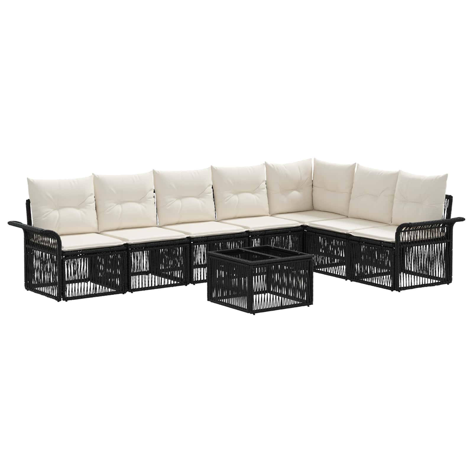 Conjunto de sofás de jardín 8 pcs Beige ratán sintético