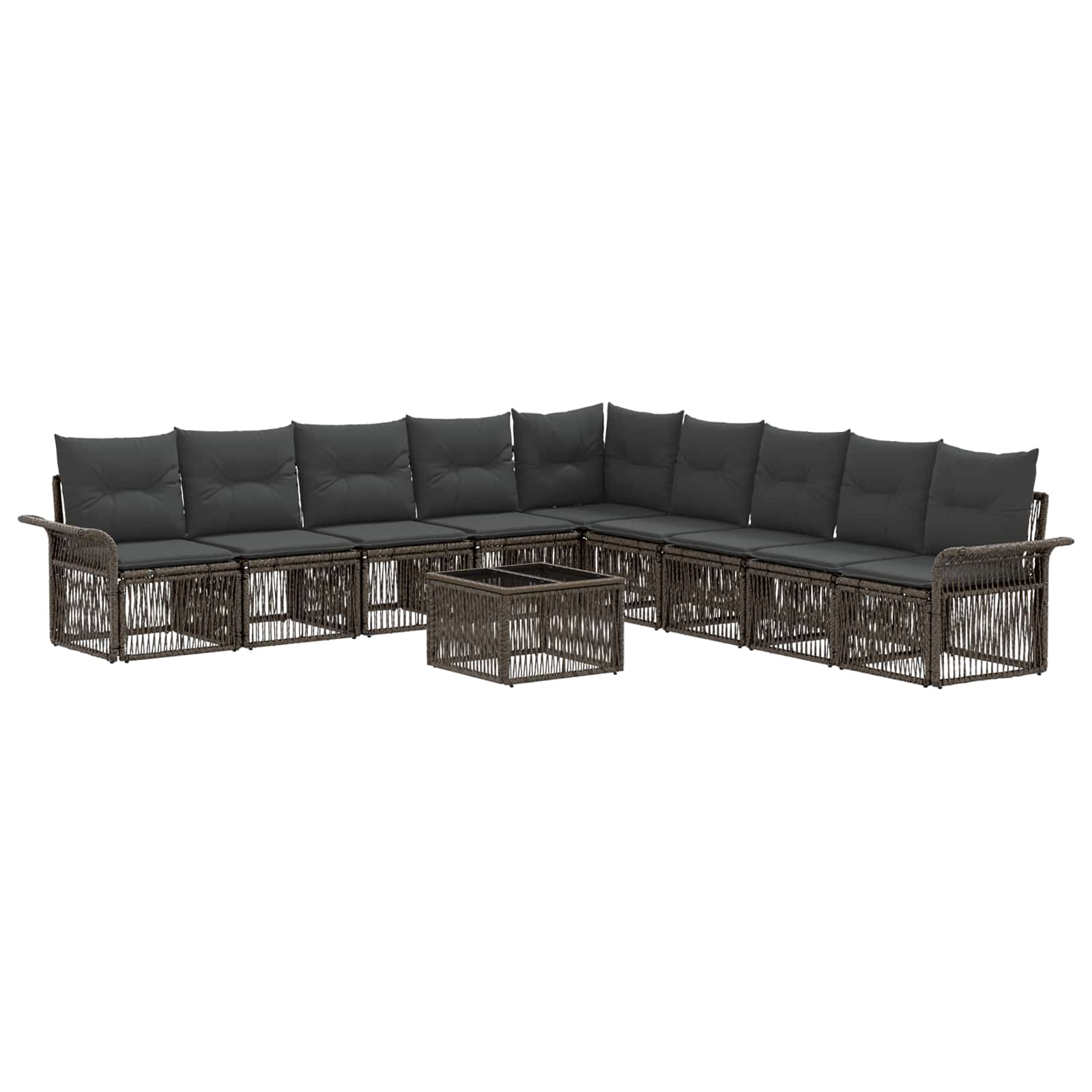 Conjunto de sofás de jardim 10 pçs Bege rotim sintético