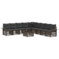 Conjunto de sofás de jardín 10 pcs Beige ratán sintético