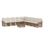 Conjunto de sofás de jardín 10 pcs Beige ratán sintético