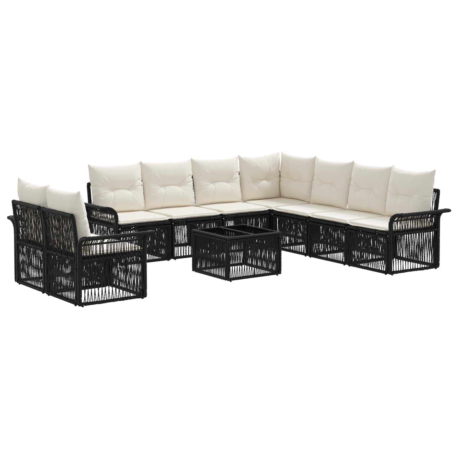 Conjunto de sofás de jardín 10 pcs Beige ratán sintético
