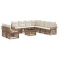 Conjunto de sofás de jardín 10 pcs Beige ratán sintético
