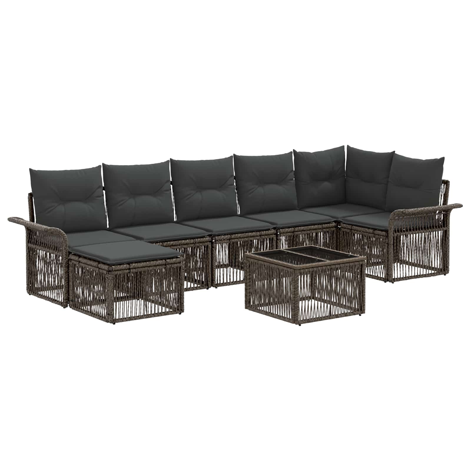 Conjunto de sofás de jardín 8 pcs Beige ratán sintético