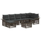 Conjunto de sofás de jardín 8 pcs Beige ratán sintético