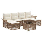 Conjunto de sofás de jardín 7 pcs Beige ratán sintético