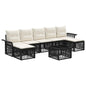 8-Piece Outdoor Sofa Set Beige Poly Rattan