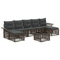 8-Piece Outdoor Sofa Set Beige Poly Rattan