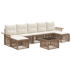 Conjunto de sofás de jardín 8 pcs Beige ratán sintético