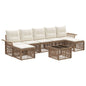 8-Piece Outdoor Sofa Set Beige Poly Rattan