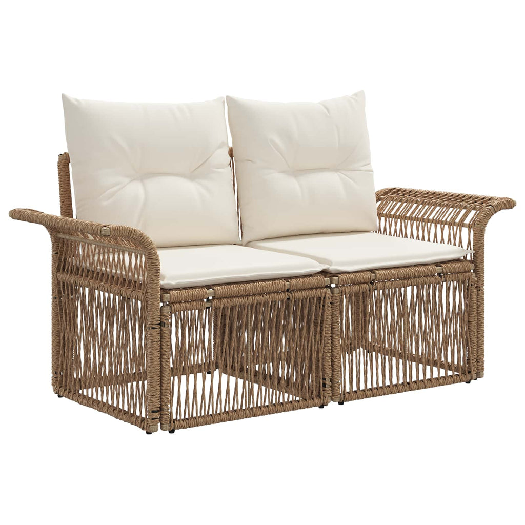 Conjunto de sofás de jardín 9 pcs Beige ratán sintético