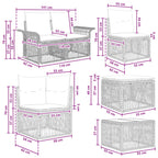 Conjunto de sofás de jardín 9 pcs Beige ratán sintético